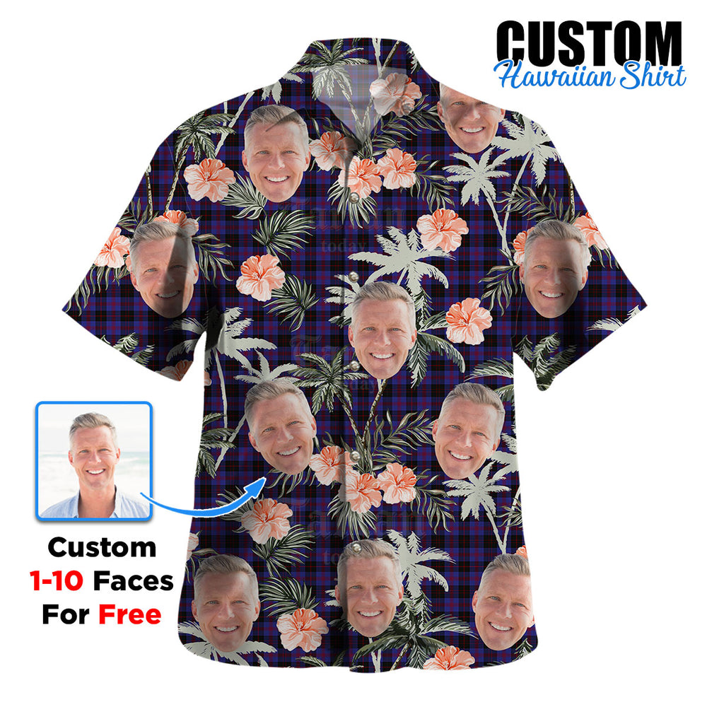 Clan Garden Tartan Custom Face Hawaiian Shirt – Unisex Gift for Family Members, Summer Party FN97 Garden Tartan Tartan Hawaii Shirt