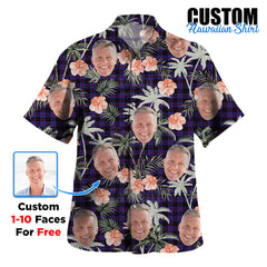 Clan Garden Tartan Custom Face Hawaiian Shirt – Unisex Gift for Family Members, Summer Party FN97 Garden Tartan Tartan Hawaii Shirt