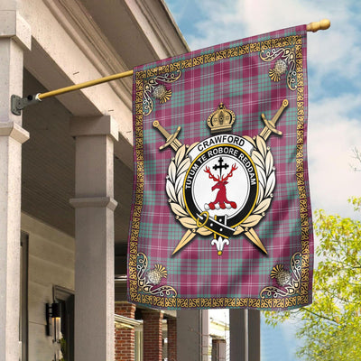 Clan Clan Crawford Ancient Tartan Crest Garden Flag - Celtic Thistle SO55