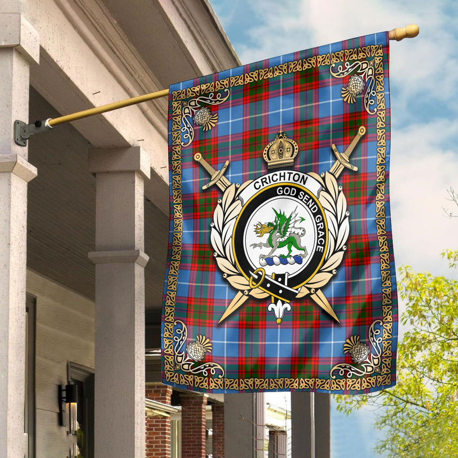 Clan Crichton Tartan Crest Garden Flag