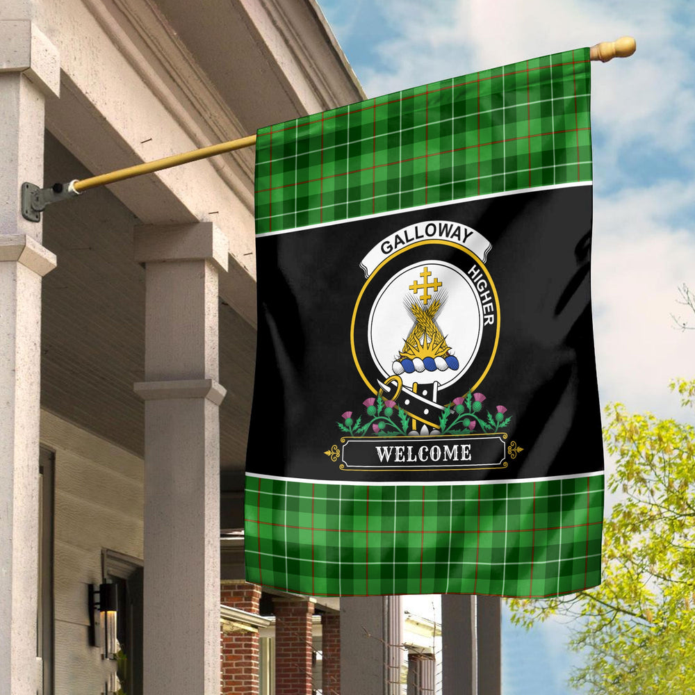 Clan Galloway District Tartan Crest Garden Flag  - Welcome  JR50 Clan Galloway Tartan Today   