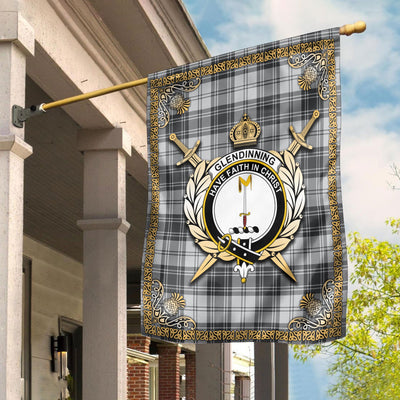 Clan Glendinning Tartan Crest Garden Flag - Celtic Thistle