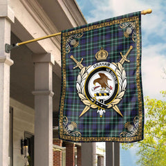Clan Graham of Montrose Modern Tartan Crest Garden Flag  - Celtic Thistle  YE76 Clan Rose Tartan Today   