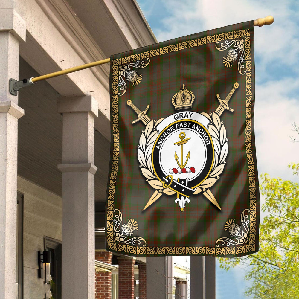 Clan Gray Tartan Crest Garden Flag  - Celtic Thistle  LX67 Clan Gray Tartan Today   