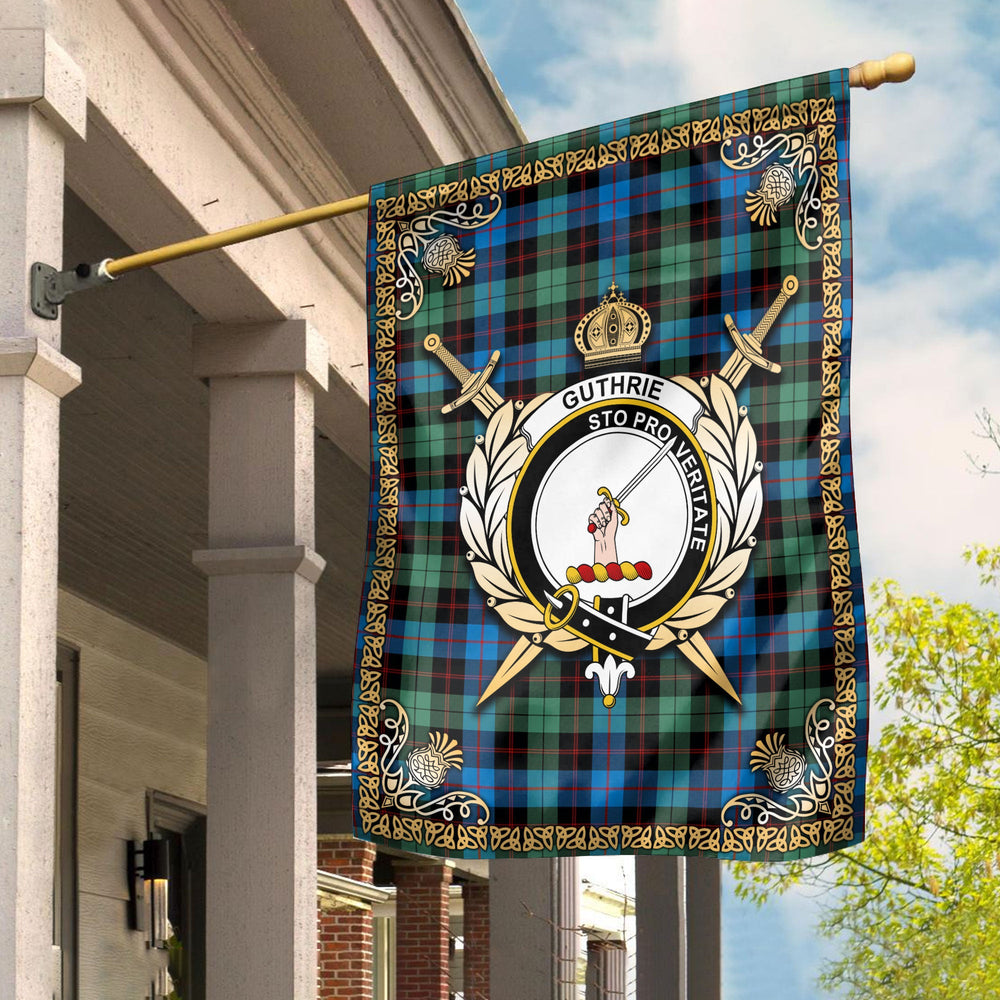Clan Guthrie Ancient Tartan Crest Garden Flag  - Celtic Thistle  HM98 Clan Guthrie Tartan Today   