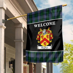 Clan Hughes Tartan Crest Black Garden Flag RD67 Clan Garden Tartan Today   