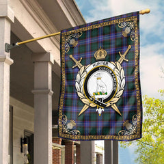 Clan Hunter Modern Tartan Crest Garden Flag  - Celtic Thistle  XB36 Clan Hunter Tartan Today   