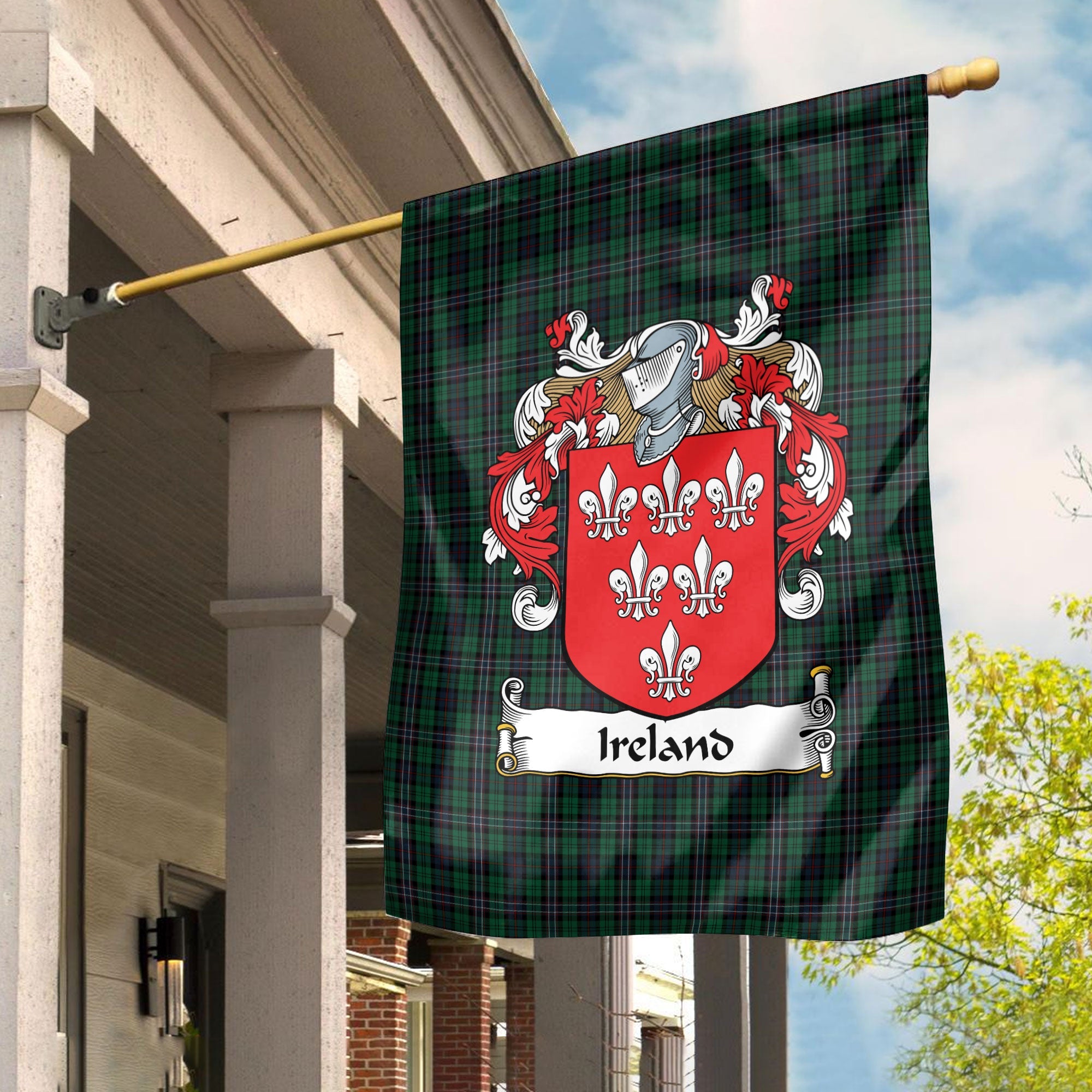 Clan Ireland Tartan Crest Garden Flag RF39 Clan Garden Tartan Today   