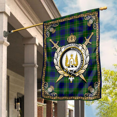 Clan Johnstone Modern Tartan Crest Garden Flag  - Celtic Thistle  NT73 Clan Johnstone Tartan Today   