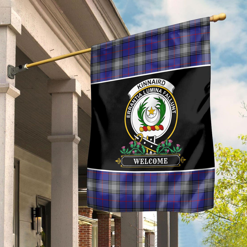 Clan Kinnaird Tartan Crest Garden Flag  - Welcome  WW97 Clan Kinnaird Tartan Today   