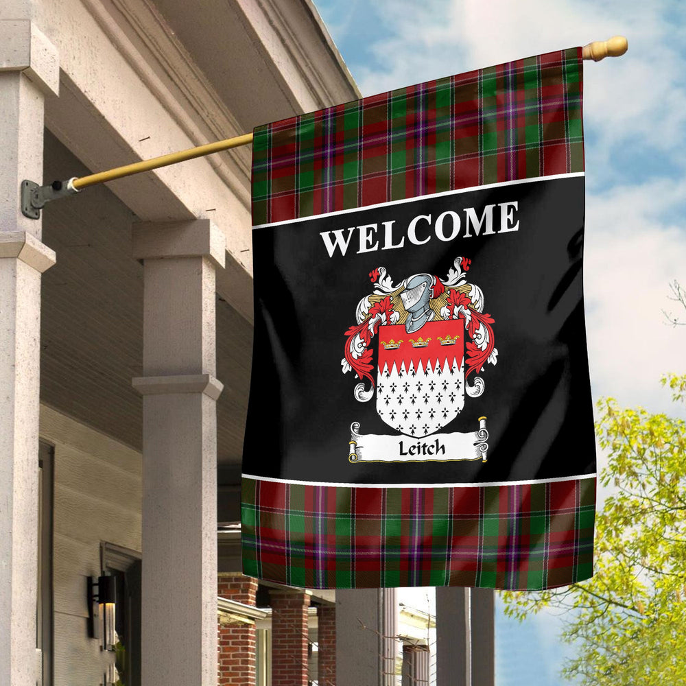 Clan Leitch Tartan Crest Black Garden Flag PK78 Clan Garden Tartan Today   