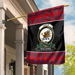 Clan Leslie Modern Tartan Crest Garden Flag  - Welcome  ZS44 Clan Leslie Tartan Today   