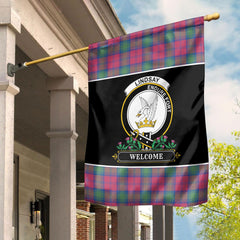 Clan Lindsay Ancient Tartan Crest Garden Flag  - Welcome  JQ55 Clan Lindsay Tartan Today   