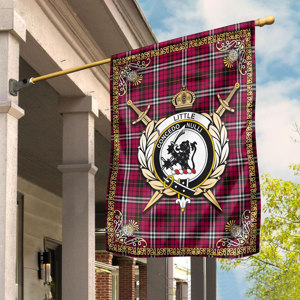 Clan Little Tartan Crest Garden Flag  - Celtic Thistle  JM18 Clan Little Tartan Today   