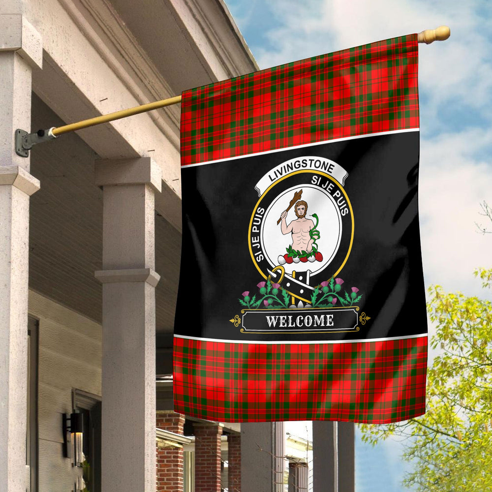 Clan Livingstone Tartan Crest Garden Flag  - Welcome  WV27 Clan Livingstone Tartan Today   