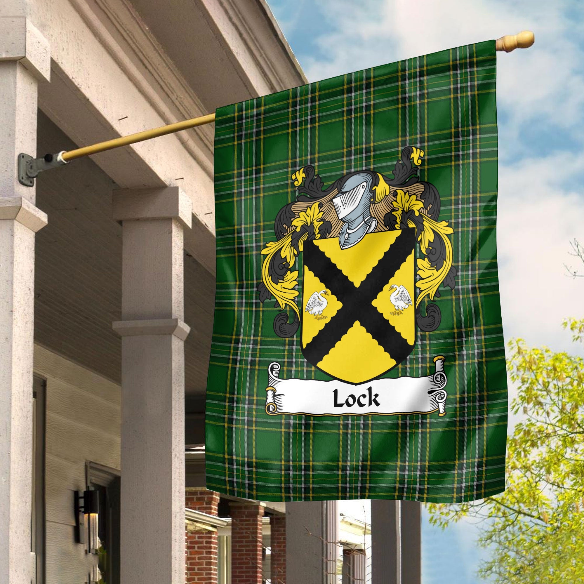 Clan Lock Tartan Crest Garden Flag SX24 Clan Garden Tartan Today   