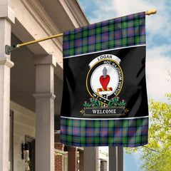 Clan Logan Ancient Tartan Crest Garden Flag  - Welcome  UN49 Clan Logan Tartan Today   