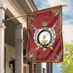 Clan Lumsden Modern Tartan Crest Garden Flag  - Celtic Thistle  RL13 Clan Lumsden Tartan Today   