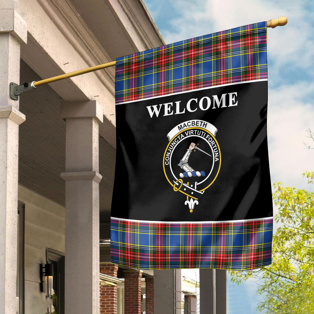 Clan MacBeth Modern Tartan Crest Black Garden Flag YD29 Clan MacBeth Tartan Today   