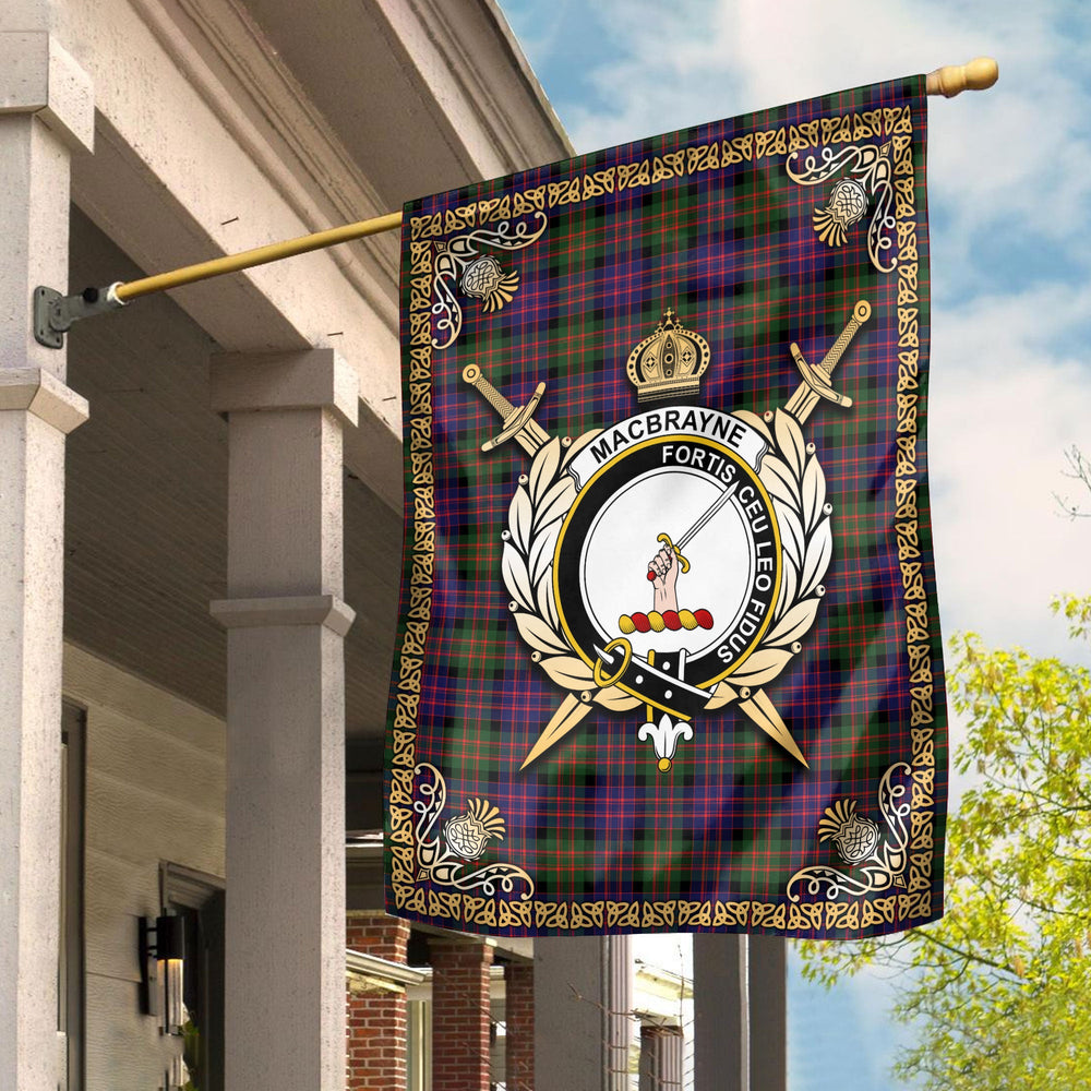 Clan MacBrayne Tartan Crest Garden Flag  - Celtic Thistle  OJ63 Clan Garden Tartan Today   