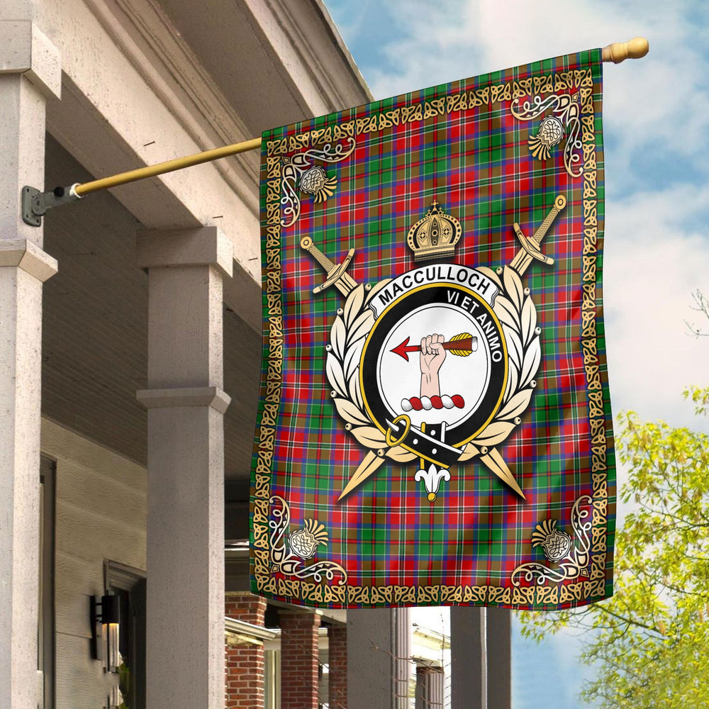 Clan MacCulloch (McCulloch) Tartan Crest Garden Flag  - Celtic Thistle  MT23 Clan McCulloch Tartan Today   