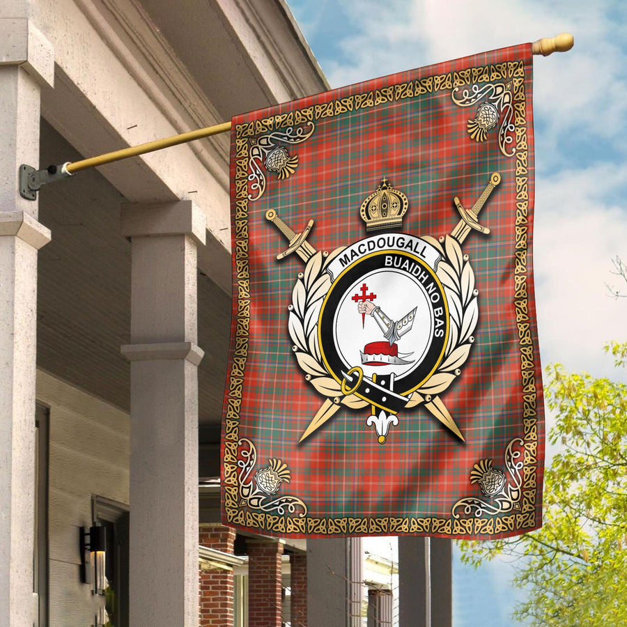 Clan MacDougall Ancient Tartan Crest Garden Flag  - Celtic Thistle  VW53 Clan MacDougall Tartan Today   