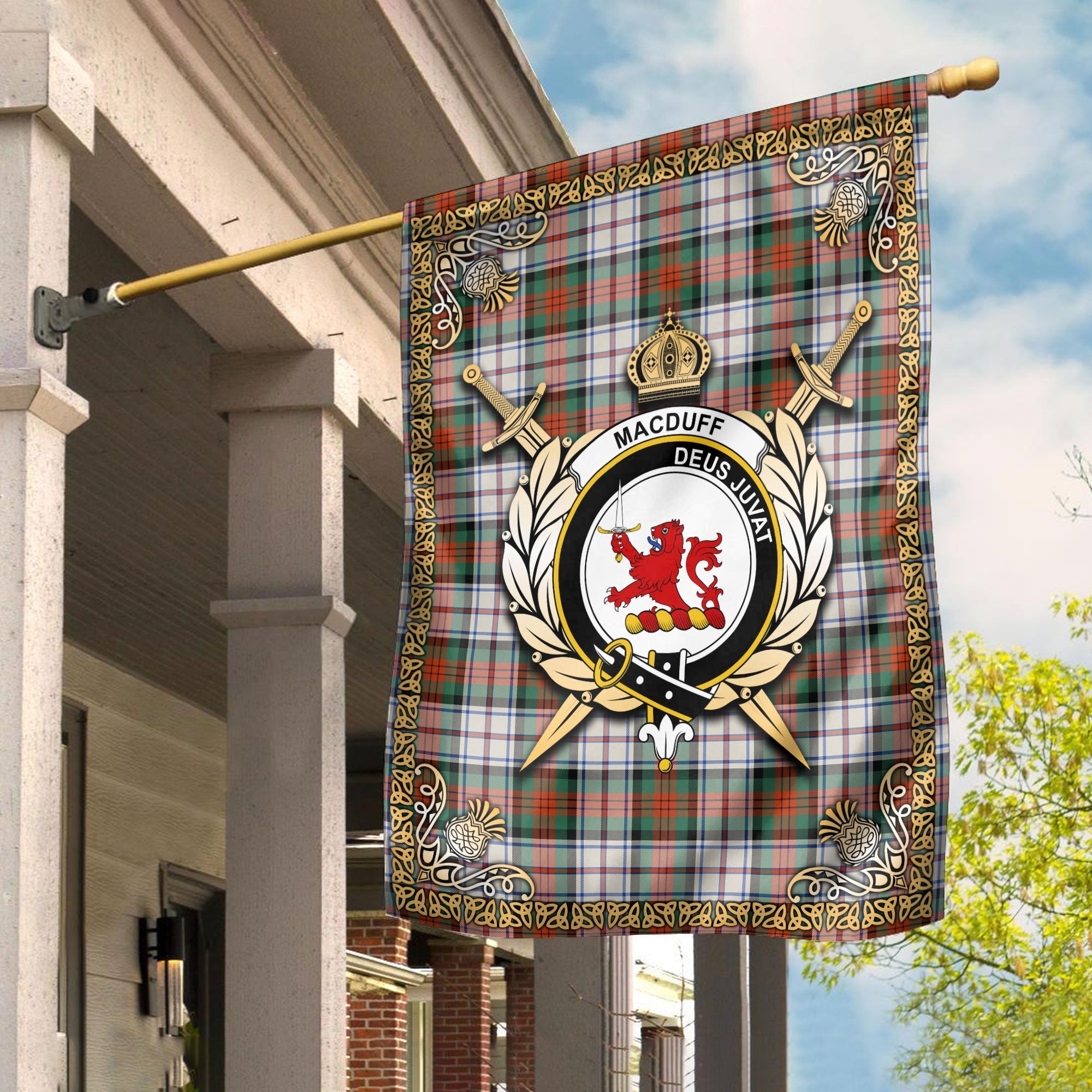 Clan MacDuff Dress Ancient Tartan Crest Garden Flag  - Celtic Thistle  LL15 Clan MacDuff Tartan Today   