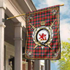 Clan MacDuff Modern Tartan Crest Garden Flag  - Celtic Thistle  HL39 Clan MacDuff Tartan Today   