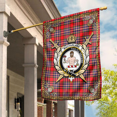 Clan MacFarlane Modern Tartan Crest Garden Flag  - Celtic Thistle  CQ72 Clan MacFarlane Tartan Today   