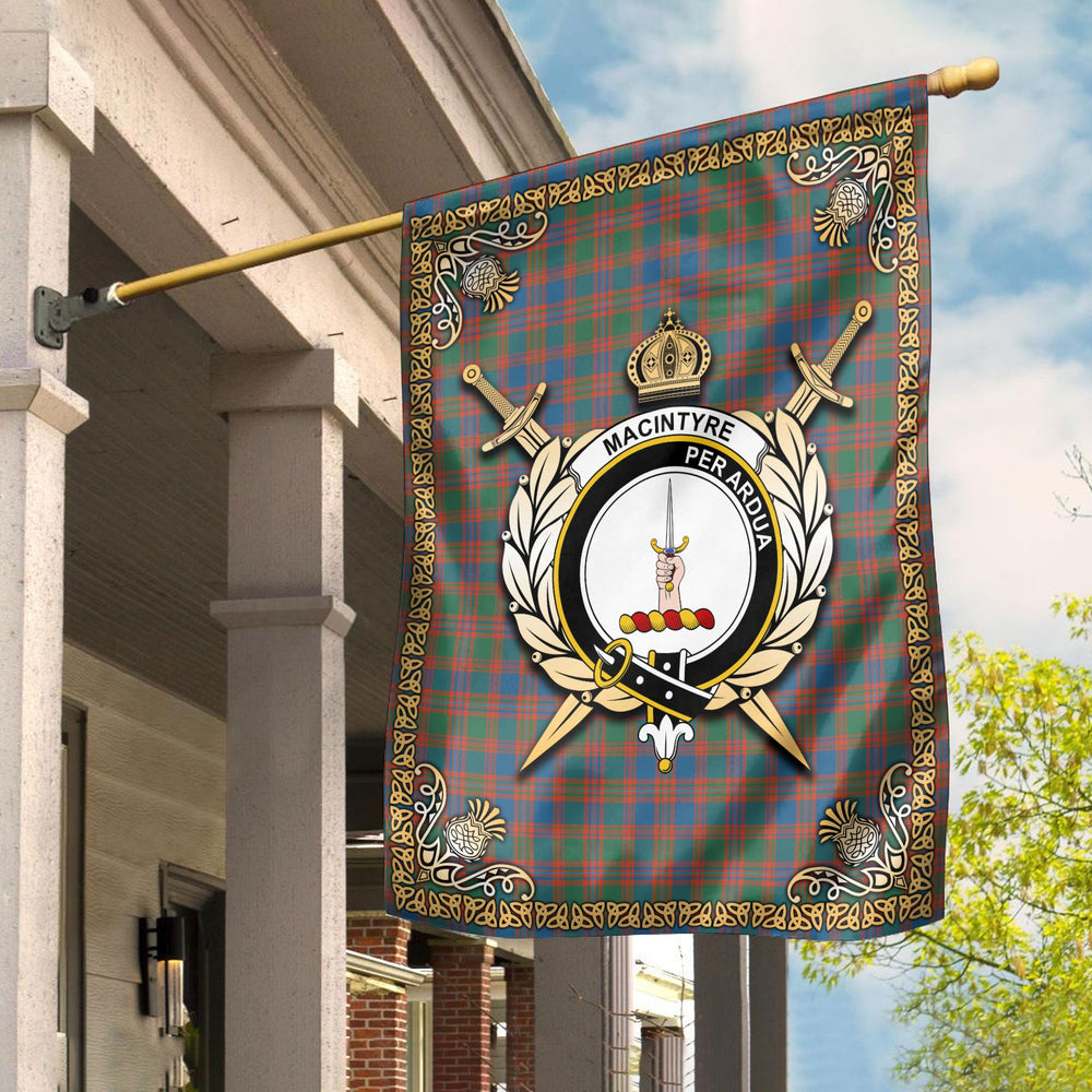 Clan MacIntyre Ancient Tartan Crest Garden Flag  - Celtic Thistle  OT97 Clan MacIntyre Tartan Today   