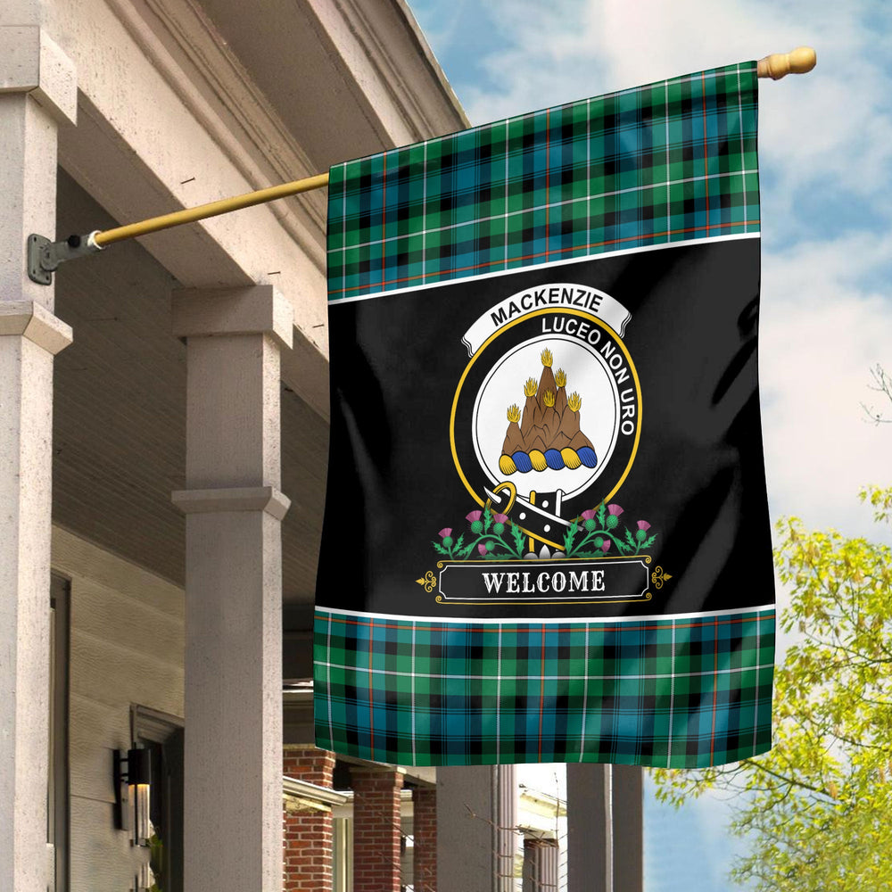 Clan MacKenzie Ancient Tartan Crest Garden Flag  - Welcome  PO59 Clan Garden Clan MacKenzie   