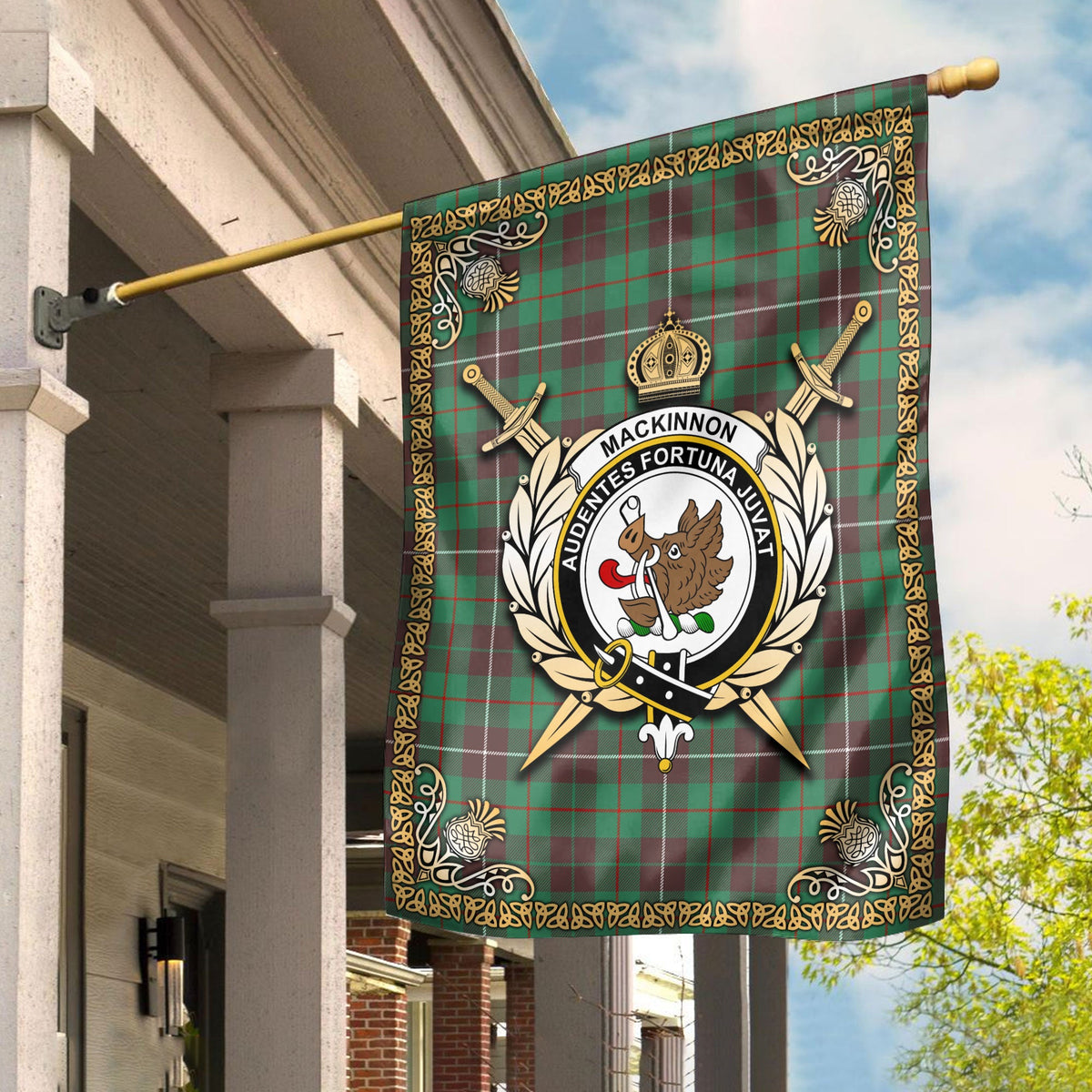 Clan MacKinnon Hunting Ancient Tartan Crest Garden Flag  - Celtic Thistle  MC58 Clan MacKinnon Tartan Today   