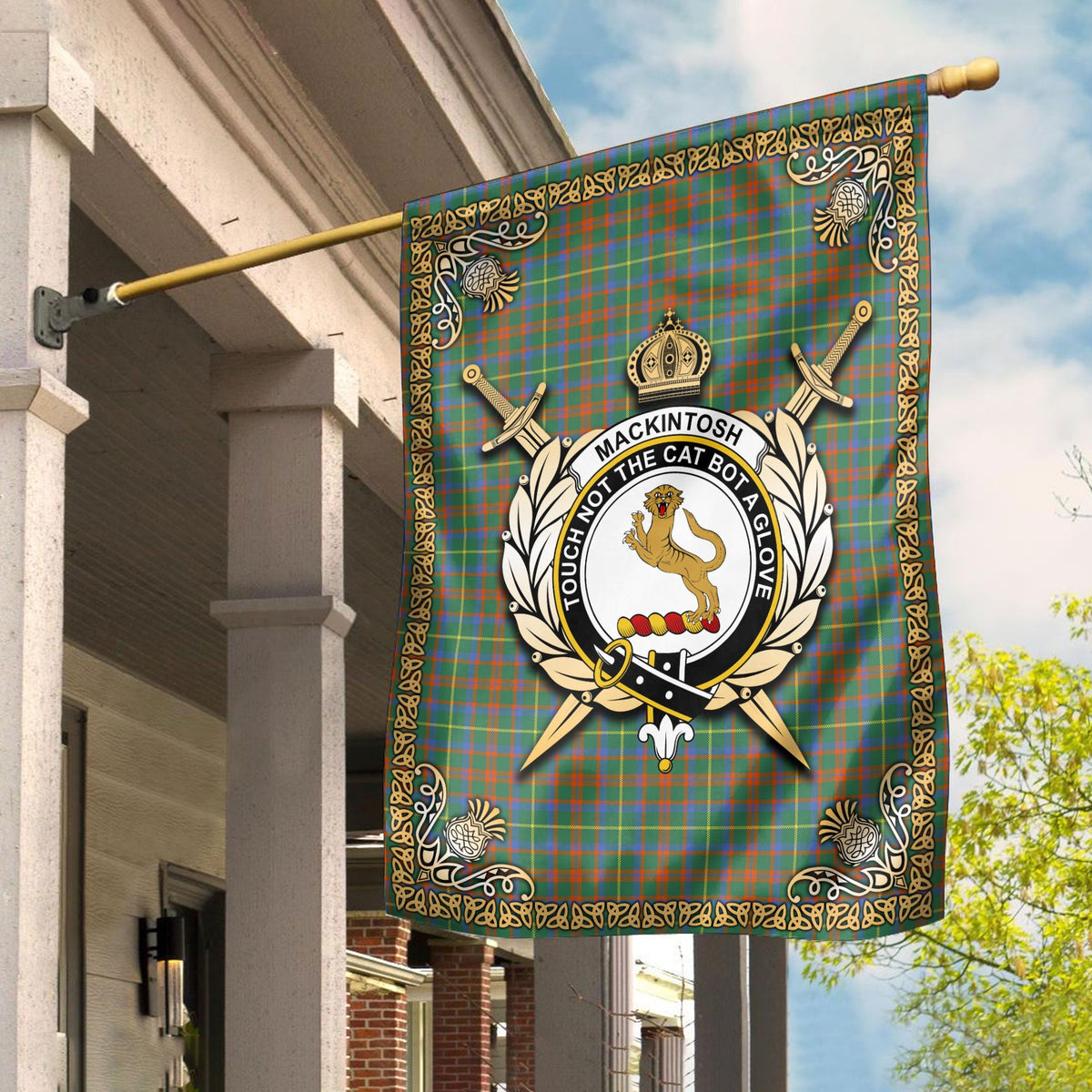 Clan MacKintosh Hunting Ancient Tartan Crest Garden Flag  - Celtic Thistle  JY67 Clan MacKintosh / MacIntosh Tartan Today   