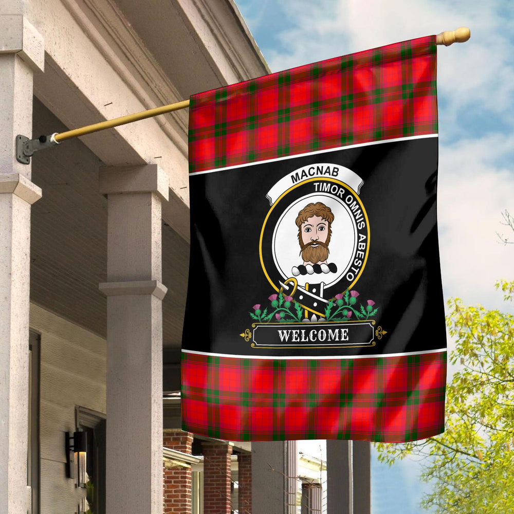 Clan MacNab Modern Tartan Crest Garden Flag  - Welcome  BE98 Clan MacNab Tartan Today   