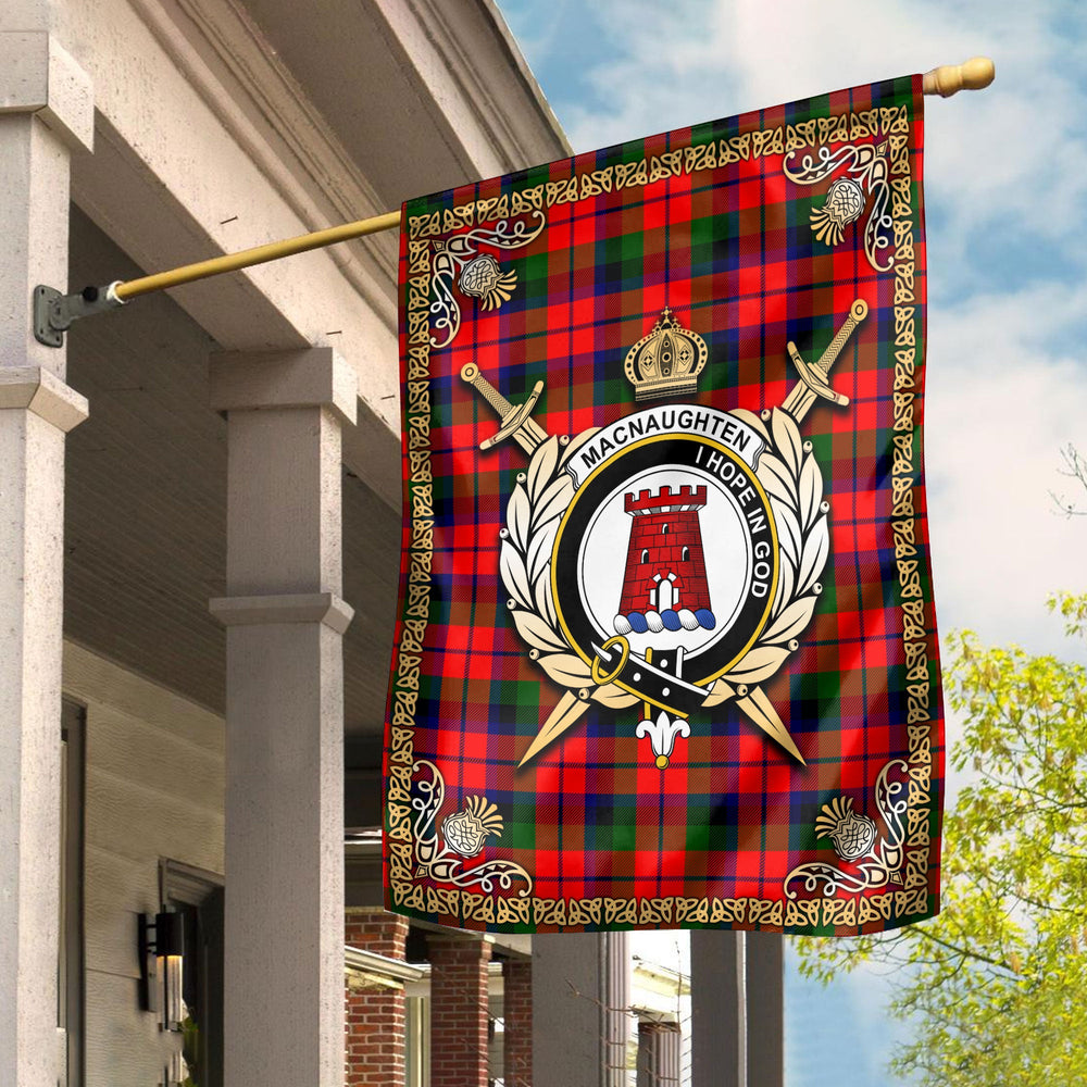 Clan MacNaughten Tartan Crest Garden Flag  - Celtic Thistle  DU76 Clan Garden Tartan Today   