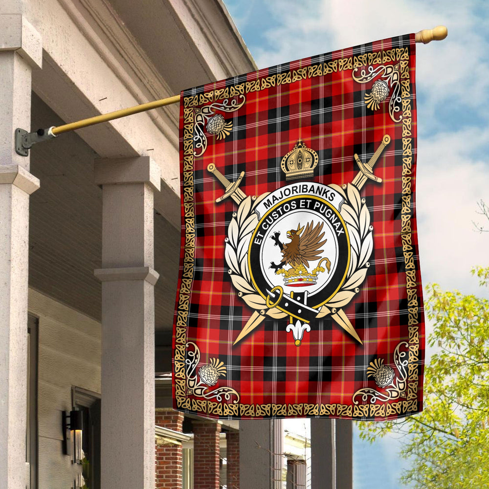 Clan Majoribanks Tartan Crest Garden Flag  - Celtic Thistle  DT17 Clan Garden Tartan Today   