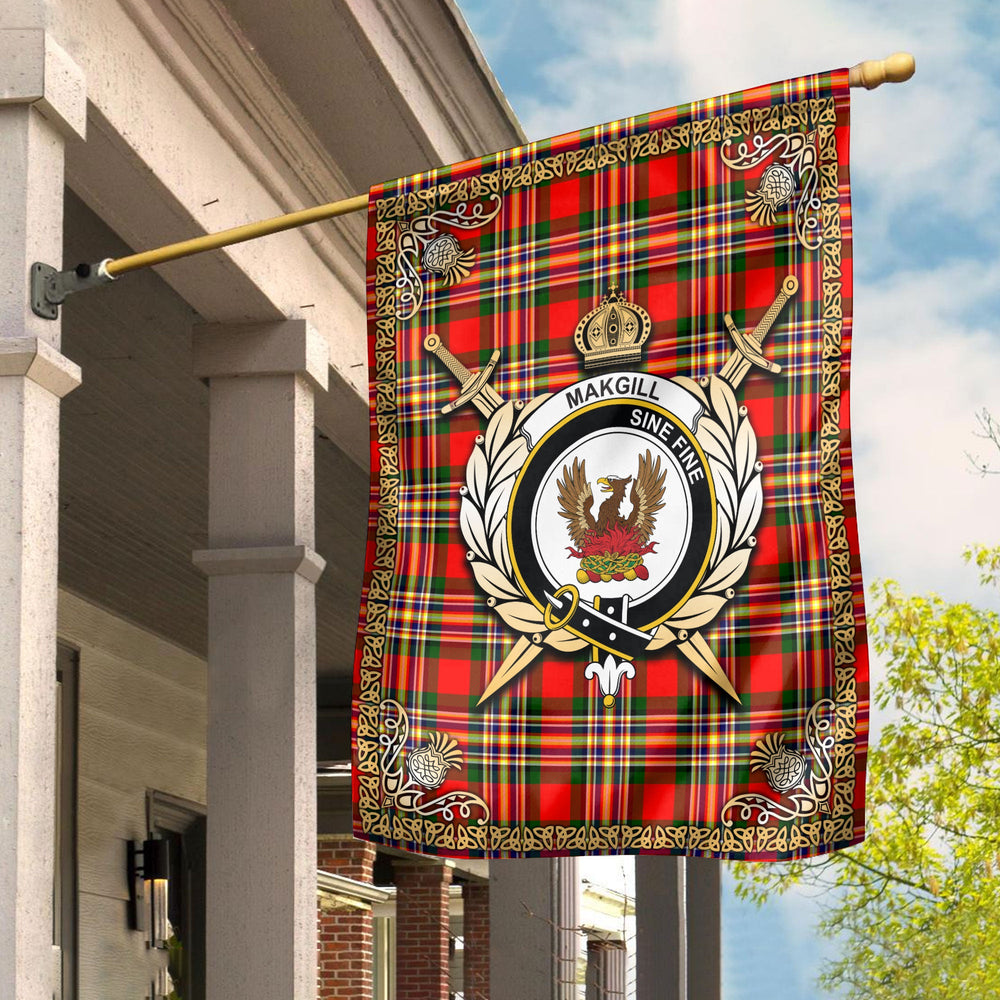 Clan Makgill Tartan Crest Garden Flag  - Celtic Thistle  QZ58 Clan Garden Tartan Today   
