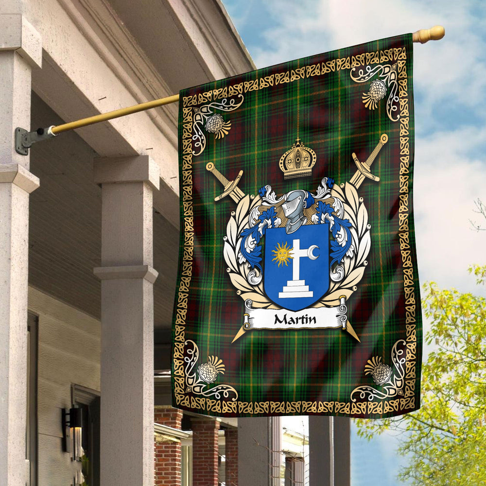 Clan Martin Tartan Crest Garden Flag  - Celtic Thistle  WL40 Clan Mar Tartan Today   
