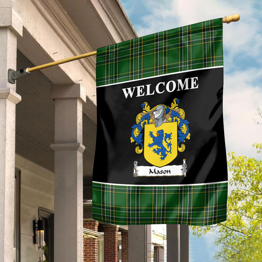 Clan Mason Tartan Crest Black Garden Flag SQ40 Clan Garden Tartan Today   