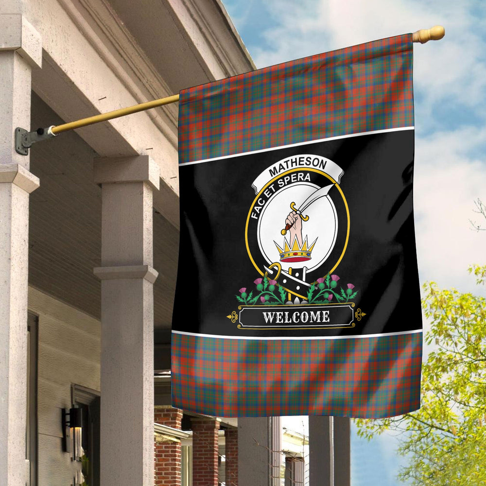 Clan Matheson Ancient Tartan Crest Garden Flag  - Welcome  RC20 Clan Matheson Tartan Today   