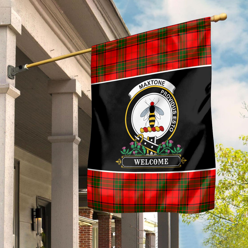 Clan Maxtone Tartan Crest Garden Flag  - Welcome  OH87 Clan Maxtone Tartan Today   