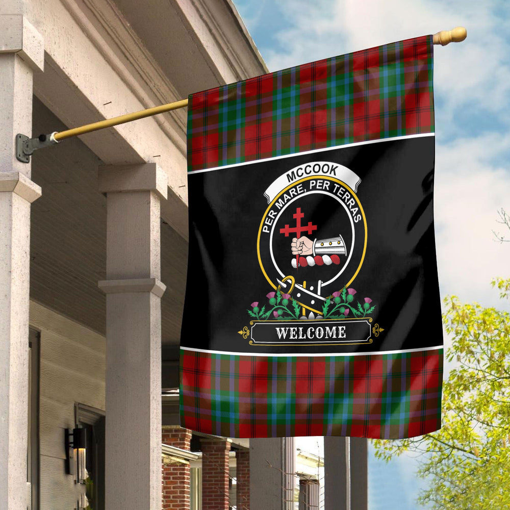 Clan McCook Tartan Crest Garden Flag  - Welcome  MS21 Clan Garden Tartan Today   
