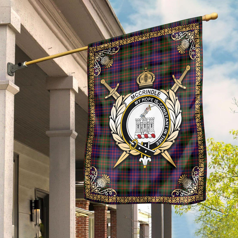 Clan McCrindle Tartan Crest Garden Flag  - Celtic Thistle  SI41 Clan Garden Tartan Today   