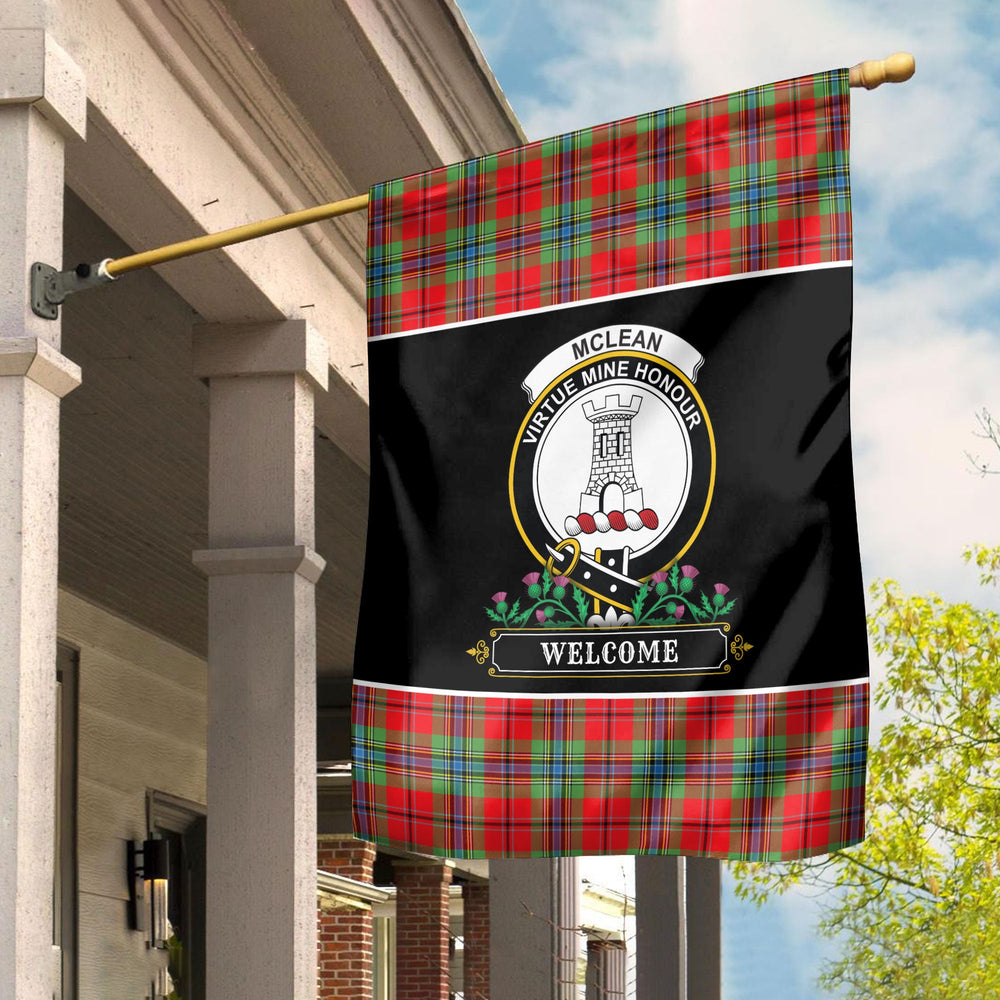 Clan McLean of Duart Modern Tartan Crest Garden Flag  - Welcome  XF17 Clan Garden Tartan Today   