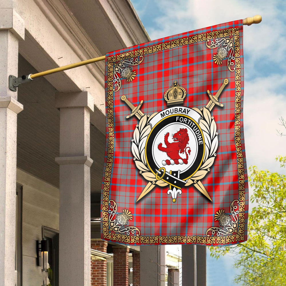 Clan Moubray Tartan Crest Garden Flag  - Celtic Thistle  OI45 Clan Moubray Tartan Today   