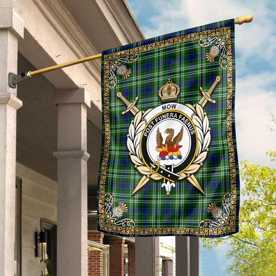 Clan Mow Tartan Crest Garden Flag - Celtic Thistle