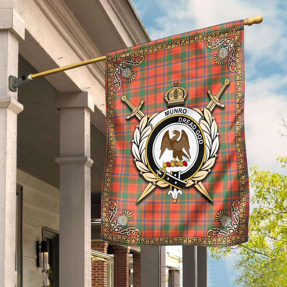 Clan Munro Ancient Tartan Crest Garden Flag  - Celtic Thistle  KG91 Clan Munro Tartan Today   