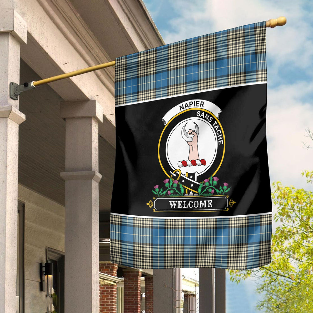 Clan Napier Ancient Tartan Crest Garden Flag  - Welcome  WQ14 Clan Napier Tartan Today   