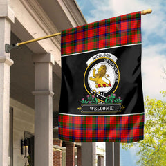 Clan Nicolson Modern Tartan Crest Garden Flag  - Welcome  XG67 Clan Nicolson Tartan Today   