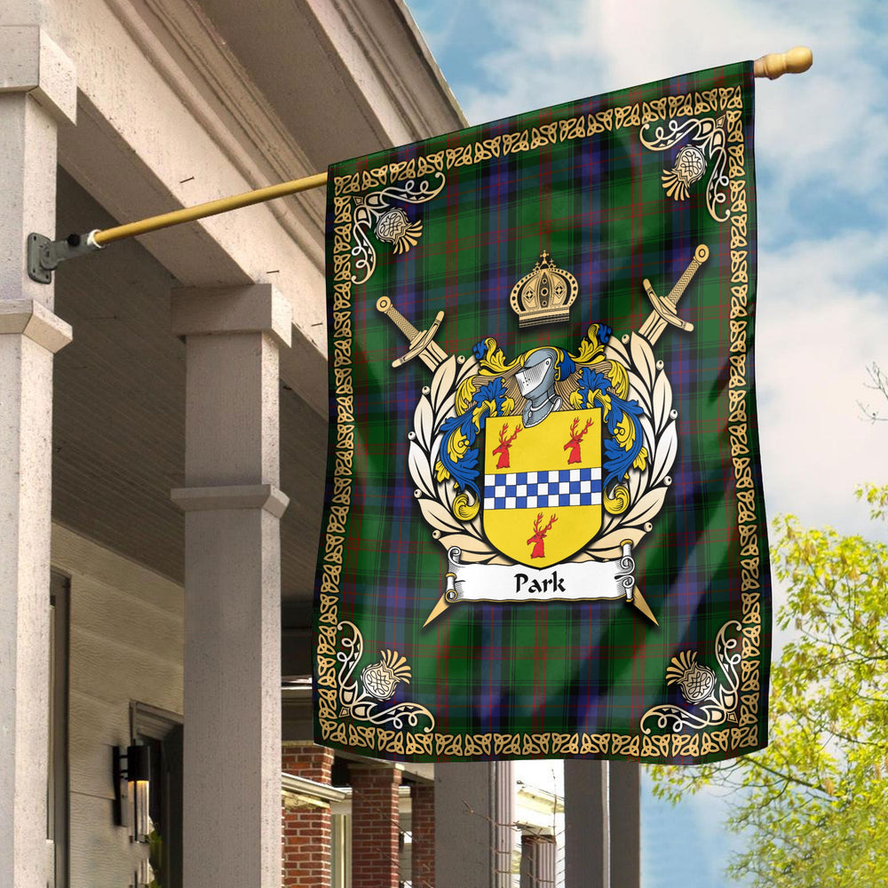 Clan Park Tartan Crest Garden Flag  - Celtic Thistle  QH47 Clan Garden Tartan Today   